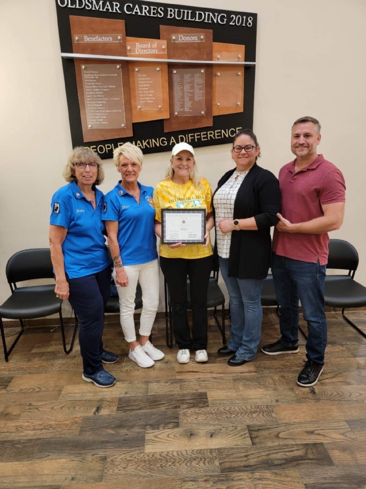 Our Auxiliary Member Dana Barrow received an Appreciation Award from the President of VFW Auxiliary 10167 in Hudson for her efforts in collecting donations after Hurricane Ian. 
